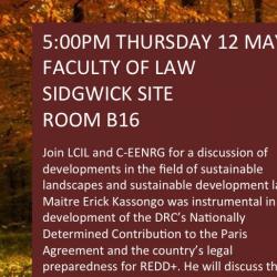 Special Session: Legal Developments in Sustainable Landscapes with Maitre Erick Kassongo