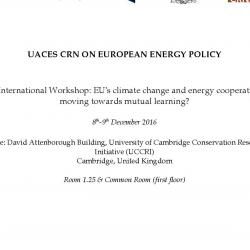 Workshop: EU's climate change and energy cooperation: moving towards mutual learning?