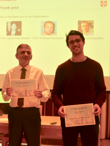 C-EENRG PhD researcher Benedict Probst awarded Best Research Prize at the Early Researchers’ Conference 
